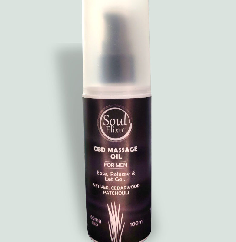Mens CBD Massage Oil (Online Store Photo) - Soul Elixir